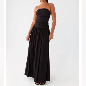 NWT PepperMayo Carmel Black Strapless Maxi Dress (XS)